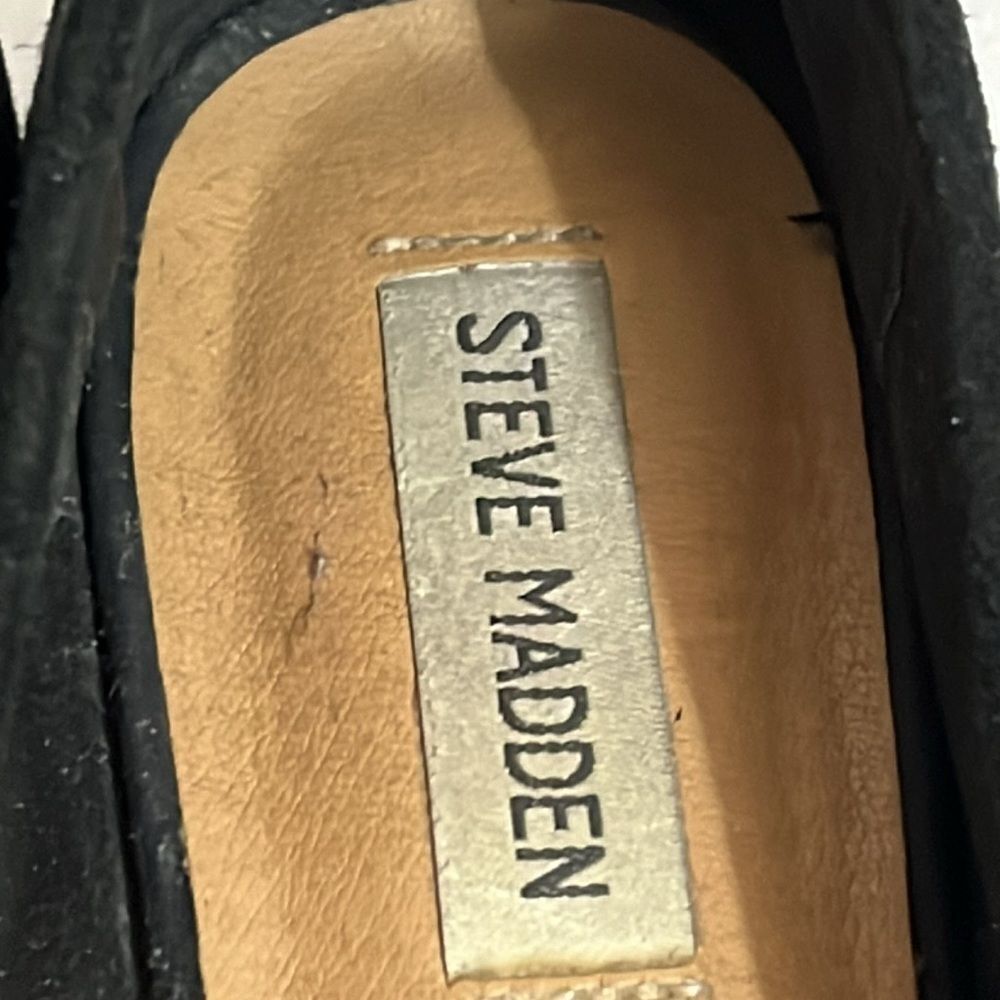 Steve Madden Womens Slip On Loafers Suede Size 10 Black - Picture 7 of 13